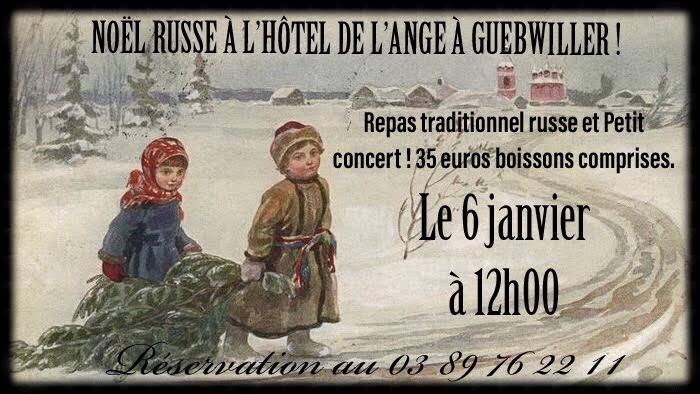 Affiche. Noël russe à l|hôtel de l|Ange à Guebwiller. 2019-01-06